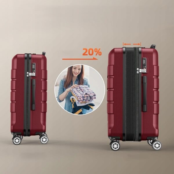 Travel suitcase showkoo, hard shell, expandable, 4 wheels - Image 7